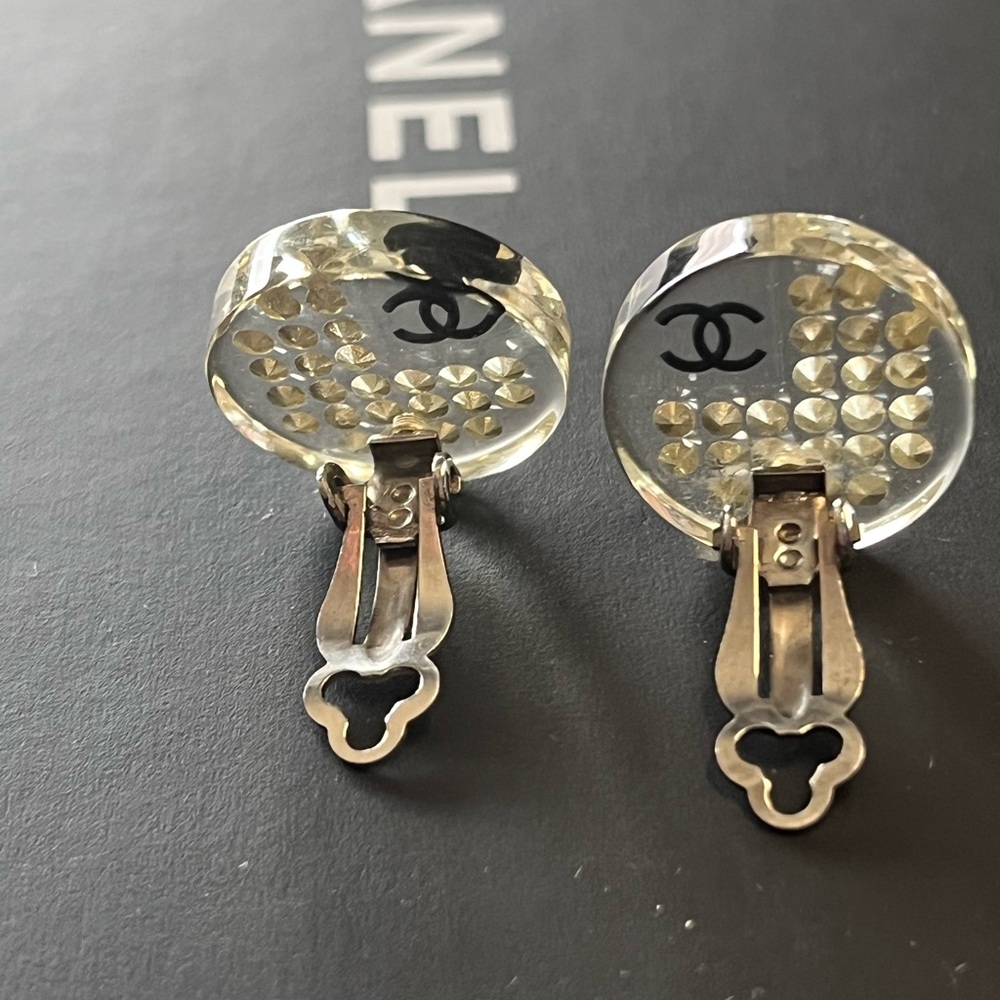 Chanel Clear Rhinestone Earrings - Picture 7 of 16